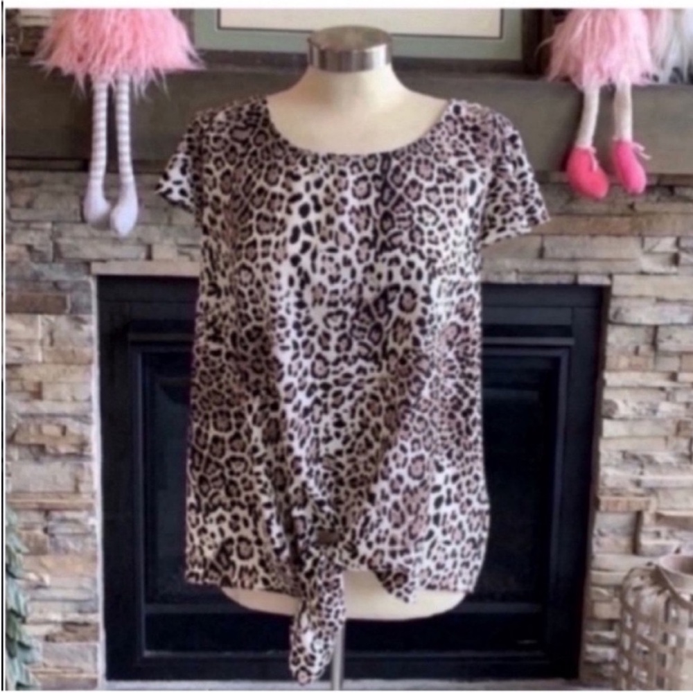 Green Envelope Leopard Print Blouse